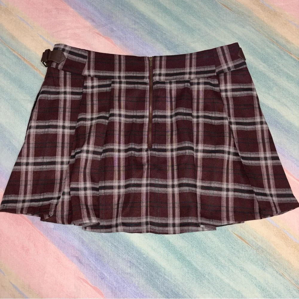 NWT Disturbia Bramble Check Pleated Mini Skirt